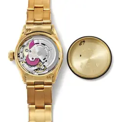 ROLEX Oyster Perpetual 6719 K18YG White Printed Roma watch women TO163570