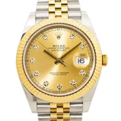 ROLEX DATEJUST 126333 NEW 2021 COMPLETE JUBILEE CHAMPAGNE DIAMOND DIAL MEN 41MM