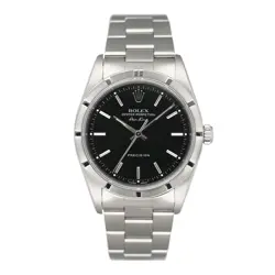 ROLEX AIR KING PRECISION 14010 BLACK DIAL MENS WATCH BOX PAPERS