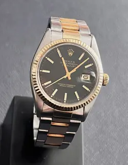 1980 ROLEX DATEJUST 16013 TWO TONE STAINLESS / 18K GOLD OYSTER BRACELET 36MM