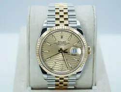 ROLEX 126233 DATEJUST 36 18K GOLD STEEL GOLDEN MOTIF DIAL JUBILEE 2023 FULL SET