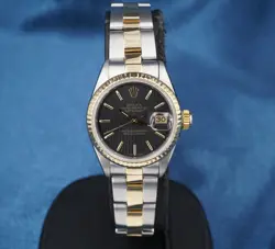 LADIES ROLEX DIAMOND WATCH DATEJUST 69173 SS 18K 26MM OYSTER WARRANTY W1186
