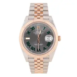 ROLEX DATEJUST 41 WIMBLEDON STEEL & ROSE GOLD GRAY JUBILEE 41MM 126331 FULL SET