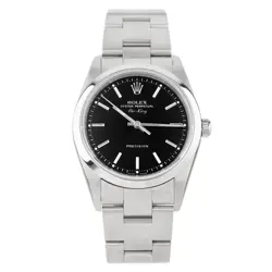 ROLEX AIR KING STAINLESS STEEL BLACK DIAL 34MM 14000M FULL SET