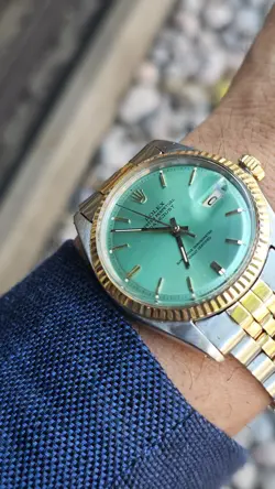 VINTAGE ROLEX DATEJUST 1601 OLIVE GREEN DIAL MEN'S AUTOMATIC WATCH 1968