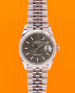 ROLEX DATEJUST 36MM 126234 PALM DIAL FLUTED JUBILEE 2023