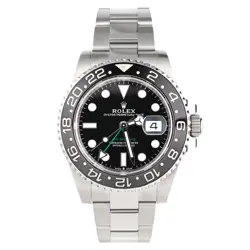 ROLEX GMT-MASTER II BRUCE WAYNE STEEL BLACK DIAL OYSTER 40MM 126710GRNR FULL SET
