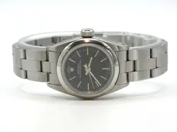 ROLEX 67180 OYSTER PERPETUAL BLACK DIAL 24MM AUTOMATIC WOMEN’S WATCH #WI348