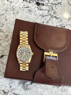 Rolex Day-Date 18038 Gold President Bracelet with Gold Bezel - Year 1979