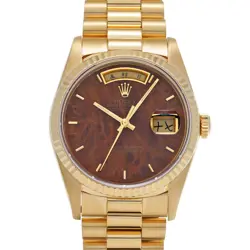 ROLEX DAY-DATE 18238 MAHOGANY WOOD WATCH 677773