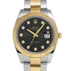 ROLEX DATEJUST 41 126333G BLACK/DIAMOND WATCH 675250
