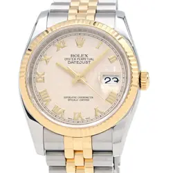 ROLEX MENS DATEJUST 116233 RANDOM K18YG SS IVORY AUTOMATIC WATCH USED