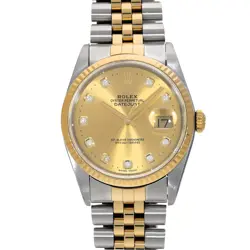 ROLEX DATEJUST 16233G CHAMPAGNE/DIAMOND WATCH 675908