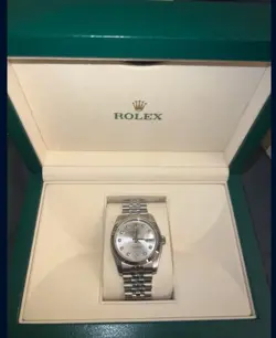 ROLEX  DATEJUST STAINLESS STEEL FLUTED BEZEL SILVER DIAMOND DIAL ON JUBILEE