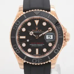 ROLEX YACHT‑MASTER 116655 PG PG & RUBBER AT BLACK DIAL