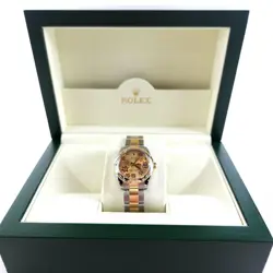 ROLEX OYSTER DATEJUST FLORAL DIAL COMBINATION DIAMOND BEZEL WATCH 178343 10545