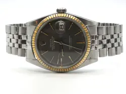 ROLEX MEN'S 36MM DATEJUST 1601 RARE GRAY DIAL STAINLESS JUBILEE WATCH #WI248