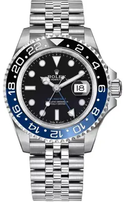 ROLEX GMT-MASTER II BATGIRL CERAMIC STEEL JUBILEE BRACELET MENS WATCH 126710BLNR