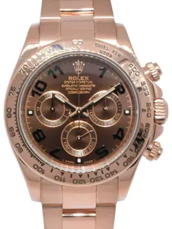 ROLEX DAYTONA CHRONOGRAPH 18K ROSE GOLD CHOCOLATE DIAL 40MM WATCH B/P '13 116505