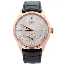 ROLEX CELLINI 39MM SILVER DIAL WATCH 50525 ROSE GOLD