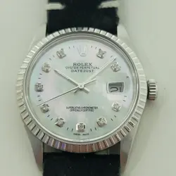 ROLEX OYSTER DATEJUST REF 16030 36MM MENS DIAMOND MOP DIAL AUTOMATIC 1980S RA550