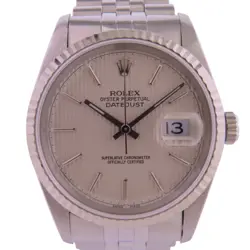ROLEX DATEJUST 16234 AUTOMATIC WATCH STAINLESS STEEL 18K WHITE GOLD SILVER