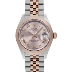 ROLEX DATEJUST 28 279161 ROSE ROMAN 5 ROW JUBILEE BRACELET RANDOM NUMBER SEC...