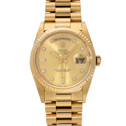 ROLEX DAY-DATE 18238A CHAMPAGNE/DIAMOND WATCH 674861