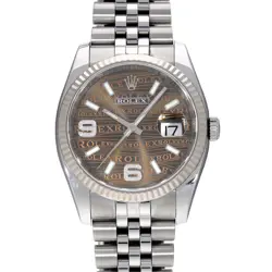 ROLEX DATEJUST 116234 BROWN WAVE/DIAMOND WATCH 680869