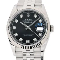 ROLEX MEN'S DATEJUST 36 126234G K18WG/SS DIAMOND AUTOMATIC #CS080