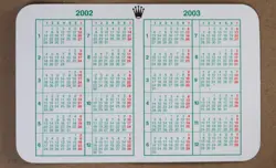 ROLEX CALENDAR/CALENDAR 2002/2003