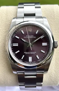 ROLEX OYSTER PERPETUAL 36MM 116000 GRAPE DIAL COMPLETE SET 2017