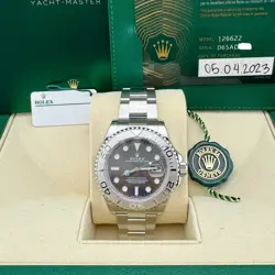 ROLEX YACHT MASTER 126622 40MM SLATE RHODIUM DIAL STEEL PLATINUM BOX PAPER 2023