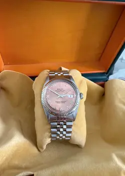 ROLEX OYSTER PERPETUAL DATEJUST WRIST WATCH PINK: WOMEN