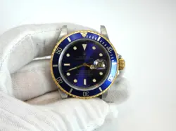 ROLEX 40MM 16613 SUBMARINER MEN'S BLUE DIAL 18K YELLOW GOLD & STEEL WATCH #WI311