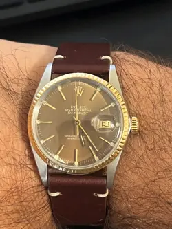 ROLEX DATEJUST CHOCOLATE DIAL MEN'S WATCH - 16014