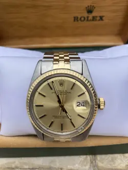 1966 VINTAGE ROLEX DATEJUST STAINLESS STEEL AND GOLD RECENTLY SERVICED WATCH