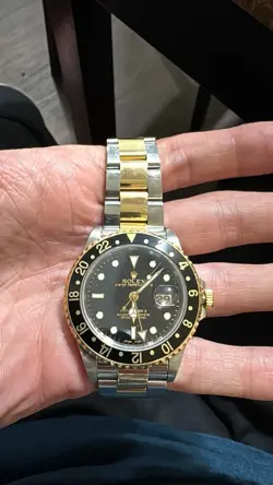 ROLEX GMT-MASTER II 16713 40MM BLACK STEEL YELLOW GOLD OYSTER MENS WATCH 2000
