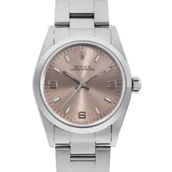 ROLEX OYSTER PERPETUAL 77080 PINK 369 WHITE BAR Y NUMBER SECOND HAND BOYS (U...