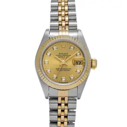 ROLEX DATEJUST 69173G CHAMPAGNE/DIAMOND WATCH 672657