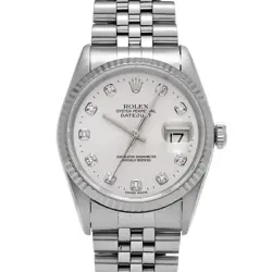 ROLEX DATEJUST 16234G SILVER/DIAMOND WATCH 673307