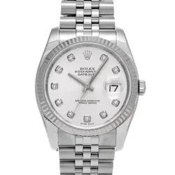 ROLEX DATEJUST 116234G SILVER/DIAMOND WATCH 672799