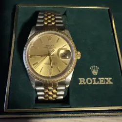 ROLEX OYSTER PERPETUAL WATCH MEN’S OFFICIAL CERTIFICATION GOLD SILVER COLORS
