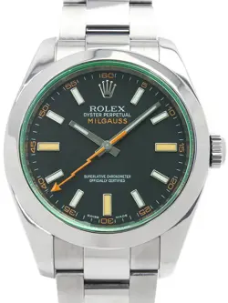 ROLEX MILGAUSS GREEN GLASS 116400GV V MEN #T056