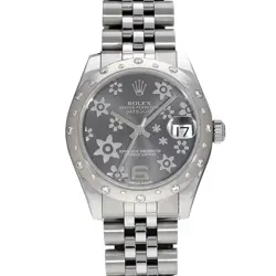 ROLEX DATEJUST 178344 GRAY FLOWER WATCH 674813