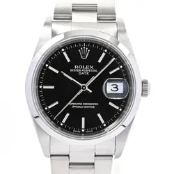 ROLEX OYSTER PERPETUAL DATE 15200 BLACK MEN'S USED WATCH #751914