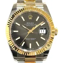 ROLEX DATEJUST 41 126333 BLACK CASE SIZE 41MM MEN'S USED WATCH #711614