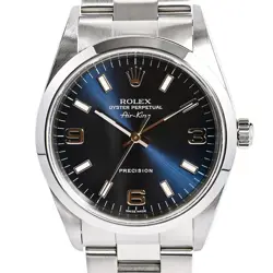 ROLEX AIR KING 14000M BLUE CASE SIZE 34MM MEN'S USED WATCH #731414
