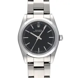 ROLEX OYSTER PERPETUAL 67480 BLACK CASE SIZE 31×31MM UNISEX USED WATCH #71614