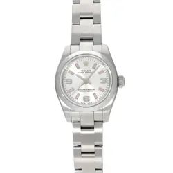 ROLEX OYSTER PERPETUAL 176200 SILVER LADIES USED WATCH #711814